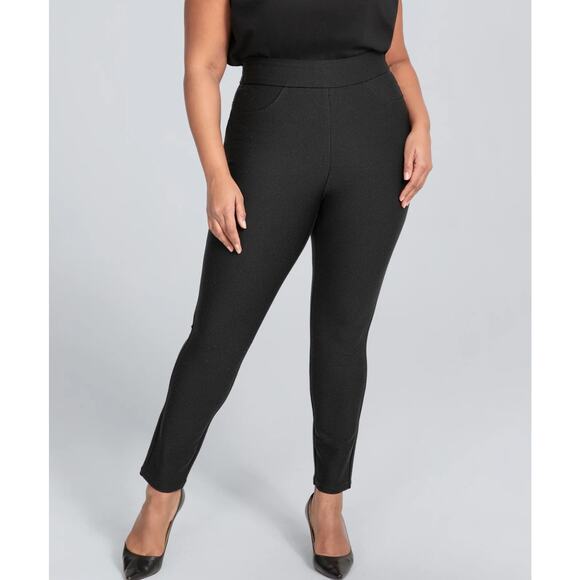 Honeylove Jet Black EverReady Shaping Wrinkle-Proof Twill Ponte Pant Size XL - Picture 1 of 10
